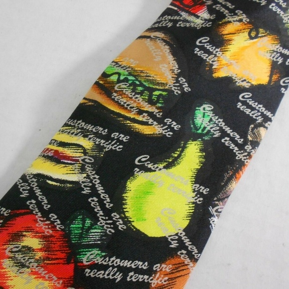 Fast Food Managers Necktie Tie Restaurant Customers Are Terrific Silk Hamburger - Picture 3 of 6